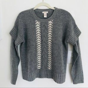 Sundance Wool Blend Gray Pullover Sweater Small
